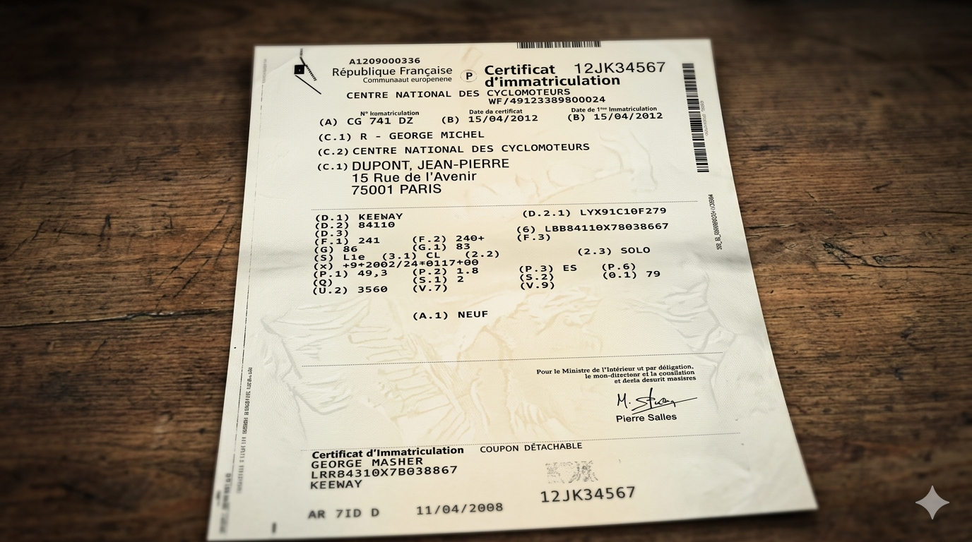 Immatriculation cyclomoteur