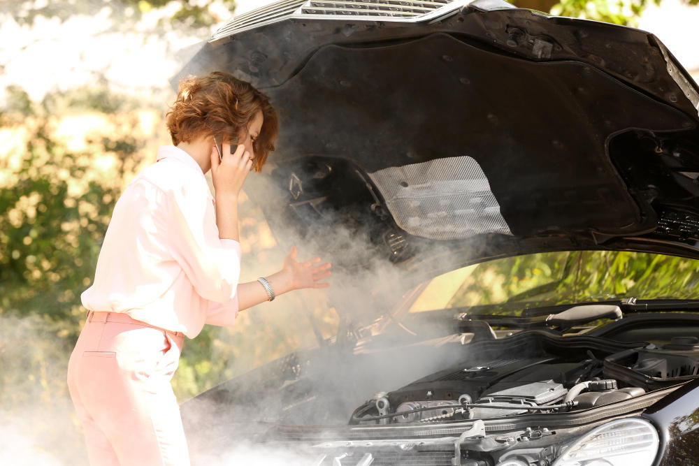Voiture électrique qui commence à prend feu