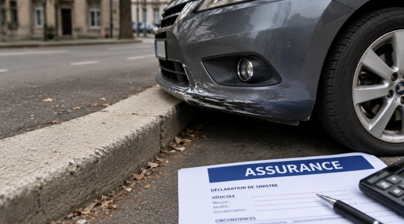 voiture tapé un trottoir