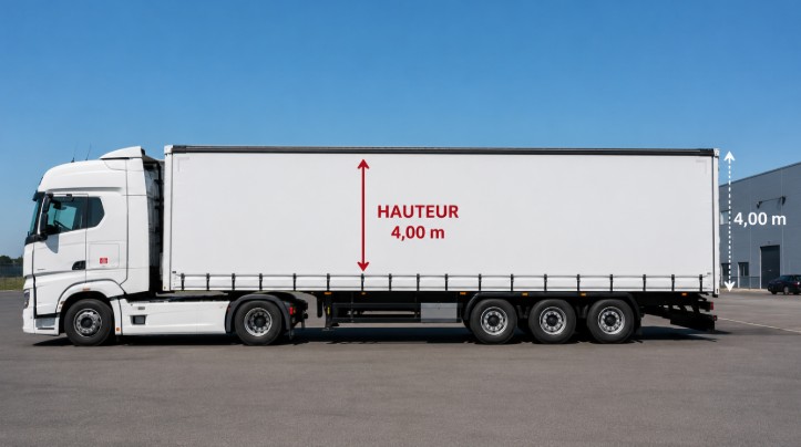 hauteur d'une camion semi-remorque