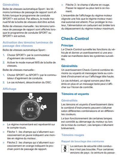 Liste des voyants BMW Série 3